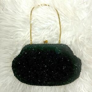 Safco Vintage Black Beaded Purse - excellent condition, gorgeous